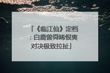 《临江仙》定档：白鹿曾舜晞恨爽对决极致拉扯