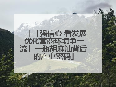 「强信心 看发展 优化营商环境争一流」一瓶胡麻油背后的产业密码