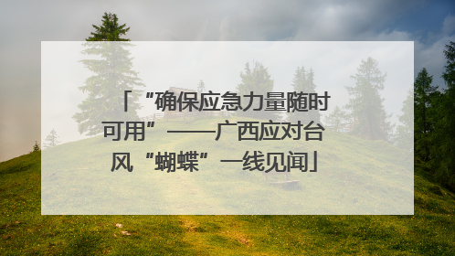 “确保应急力量随时可用”——广西应对台风“蝴蝶”一线见闻