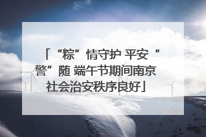“粽”情守护 平安“警”随 端午节期间南京社会治安秩序良好