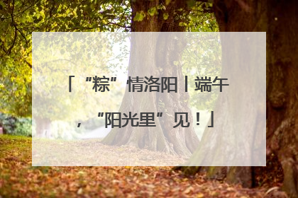 “粽”情洛阳丨端午，“阳光里”见！