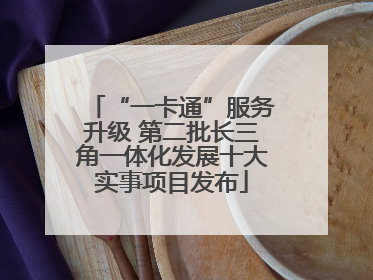 “一卡通”服务升级 第二批长三角一体化发展十大实事项目发布