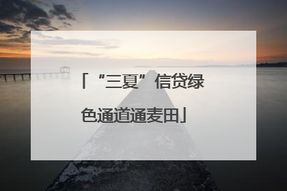 “三夏”信贷绿色通道通麦田