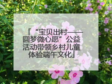 “宝贝出村——圆梦微心愿”公益活动带领乡村儿童体验端午文化