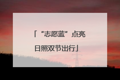 “志愿蓝”点亮日照双节出行