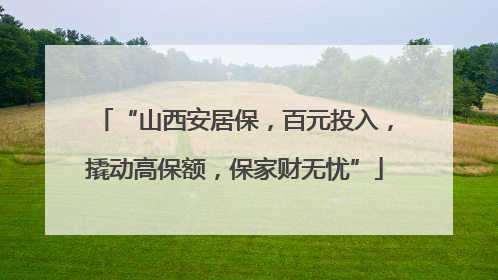 “山西安居保，百元投入，撬动高保额，保家财无忧”