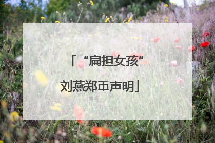 “扁担女孩”刘燕郑重声明