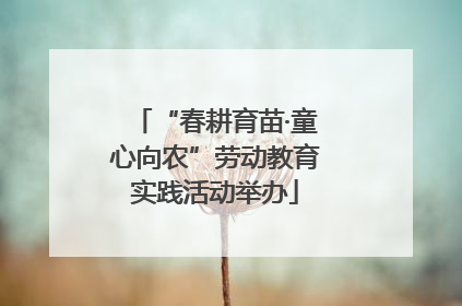 “春耕育苗·童心向农”劳动教育实践活动举办