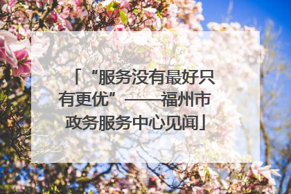 “服务没有最好只有更优”——福州市政务服务中心见闻
