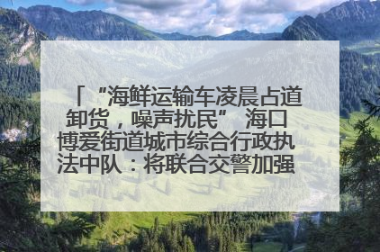 “海鲜运输车凌晨占道卸货，噪声扰民” 海口博爱街道城市综合行政执法中队：将联合交警加强长堤路一带巡逻