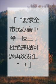 “要求全市民办高中举一反三，杜绝违规问题再次发生”！