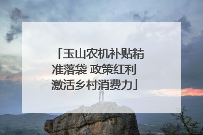玉山农机补贴精准落袋 政策红利激活乡村消费力