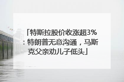 特斯拉股价收涨超3%：特朗普无意沟通，马斯克父亲劝儿子低头