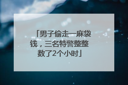 男子偷走一麻袋钱，三名特警整整数了2个小时