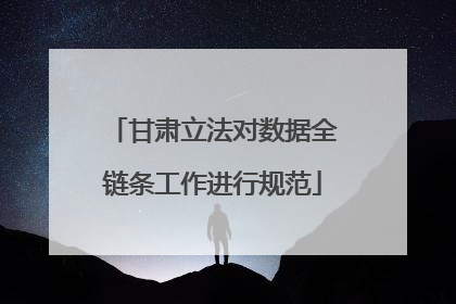 甘肃立法对数据全链条工作进行规范
