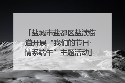 盐城市盐都区盐渎街道开展“我们的节日·情系端午”主题活动