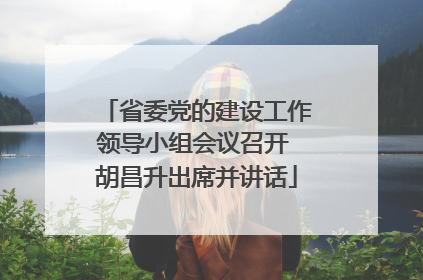 省委党的建设工作领导小组会议召开 胡昌升出席并讲话