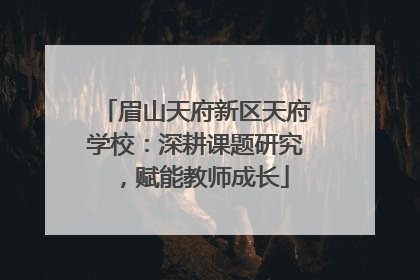 眉山天府新区天府学校：深耕课题研究，赋能教师成长