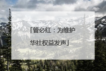 管必红：为维护华社权益发声