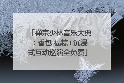 禅宗少林音乐大典：香包 福粽+沉浸式互动巡演全免费
