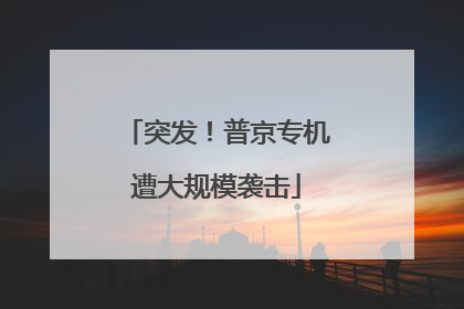 突发！普京专机遭大规模袭击