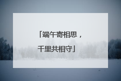 端午寄相思，千里共相守