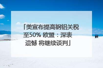 美宣布提高钢铝关税至50% 欧盟：深表遗憾 将继续谈判
