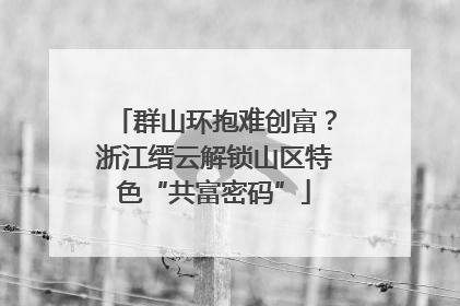 群山环抱难创富？浙江缙云解锁山区特色“共富密码”