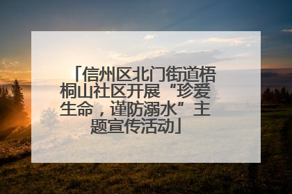 信州区北门街道梧桐山社区开展“珍爱生命，谨防溺水”主题宣传活动
