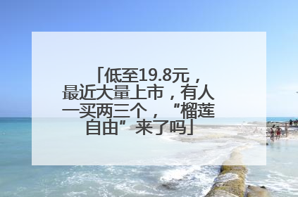 低至19.8元，最近大量上市，有人一买两三个，“榴莲自由”来了吗
