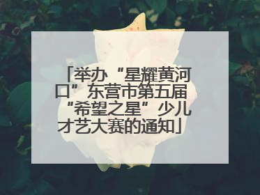 举办“星耀黄河口”东营市第五届“希望之星”少儿才艺大赛的通知