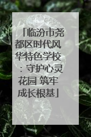 临汾市尧都区时代风华特色学校：守护心灵花园 筑牢成长根基