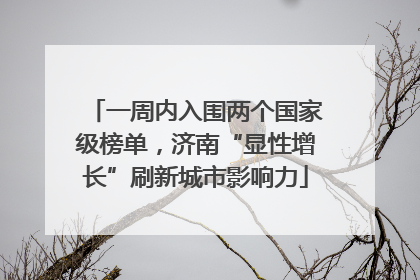一周内入围两个国家级榜单，济南“显性增长”刷新城市影响力