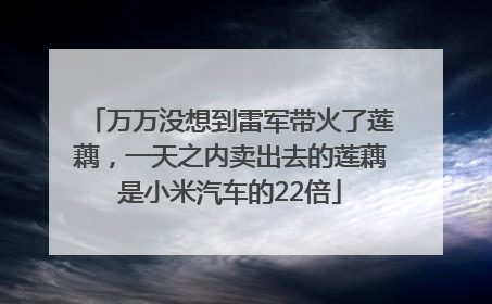 万万没想到雷军带火了莲藕，一天之内卖出去的莲藕是小米汽车的22倍