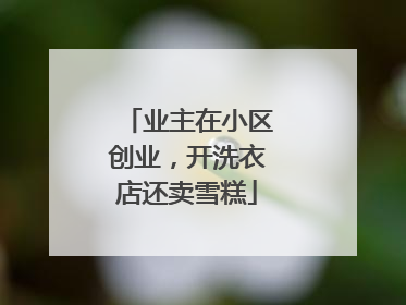 业主在小区创业，开洗衣店还卖雪糕