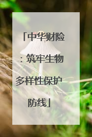 中华财险：筑牢生物多样性保护防线