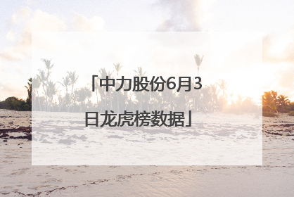中力股份6月3日龙虎榜数据