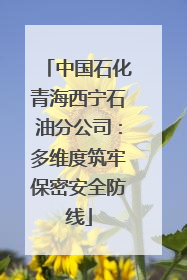 中国石化青海西宁石油分公司：多维度筑牢保密安全防线