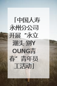 中国人寿永州分公司开展“永立潮头 别YOUNG青春”青年员工活动