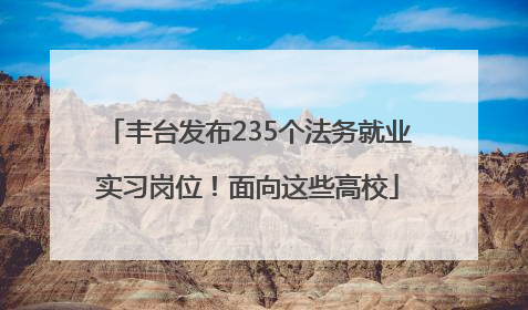 丰台发布235个法务就业实习岗位！面向这些高校