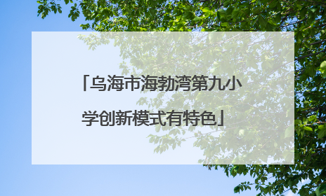乌海市海勃湾第九小学创新模式有特色