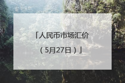人民币市场汇价（5月27日）