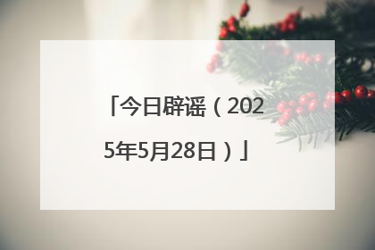 今日辟谣（2025年5月28日）