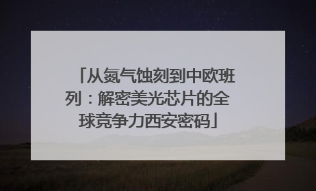从氮气蚀刻到中欧班列：解密美光芯片的全球竞争力西安密码