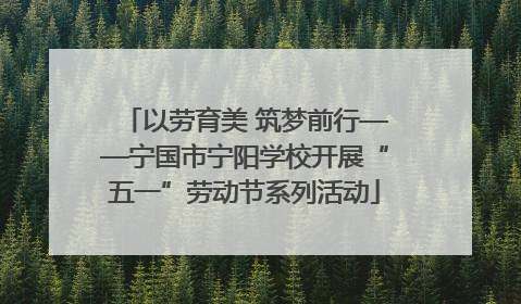 以劳育美 筑梦前行——宁国市宁阳学校开展“五一”劳动节系列活动