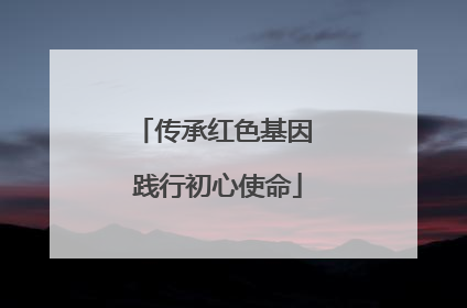传承红色基因 践行初心使命
