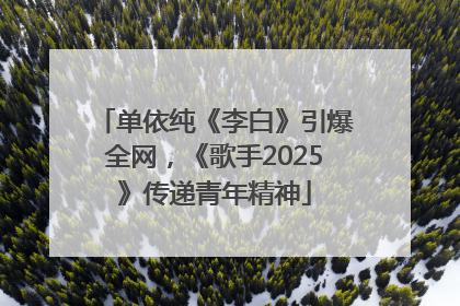 单依纯《李白》引爆全网，《歌手2025》传递青年精神