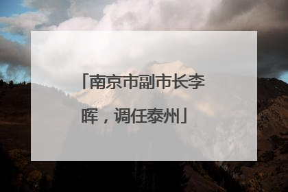 南京市副市长李晖，调任泰州