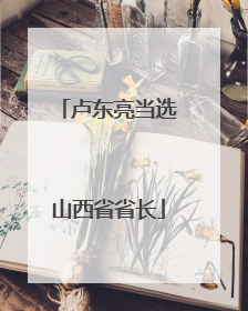 卢东亮当选山西省省长