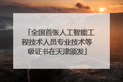 全国首张人工智能工程技术人员专业技术等级证书在天津颁发